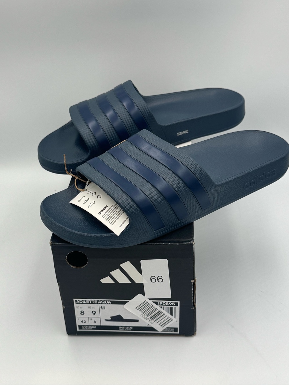Adidas Adilette Aqua Slides Men 8 Women 9 Navy Blue IF0895 New in Box